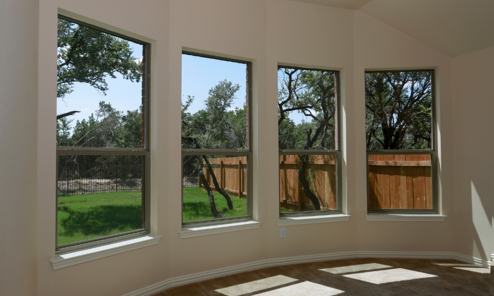 Kitchen nook with four casement windows