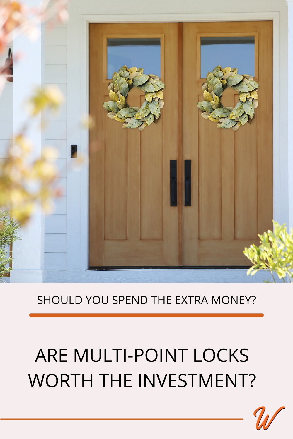 Modern double door front doors with oil rubbed bronze handles captioned with "Should you spend the extra money? Are multipoint locks worth the investment?