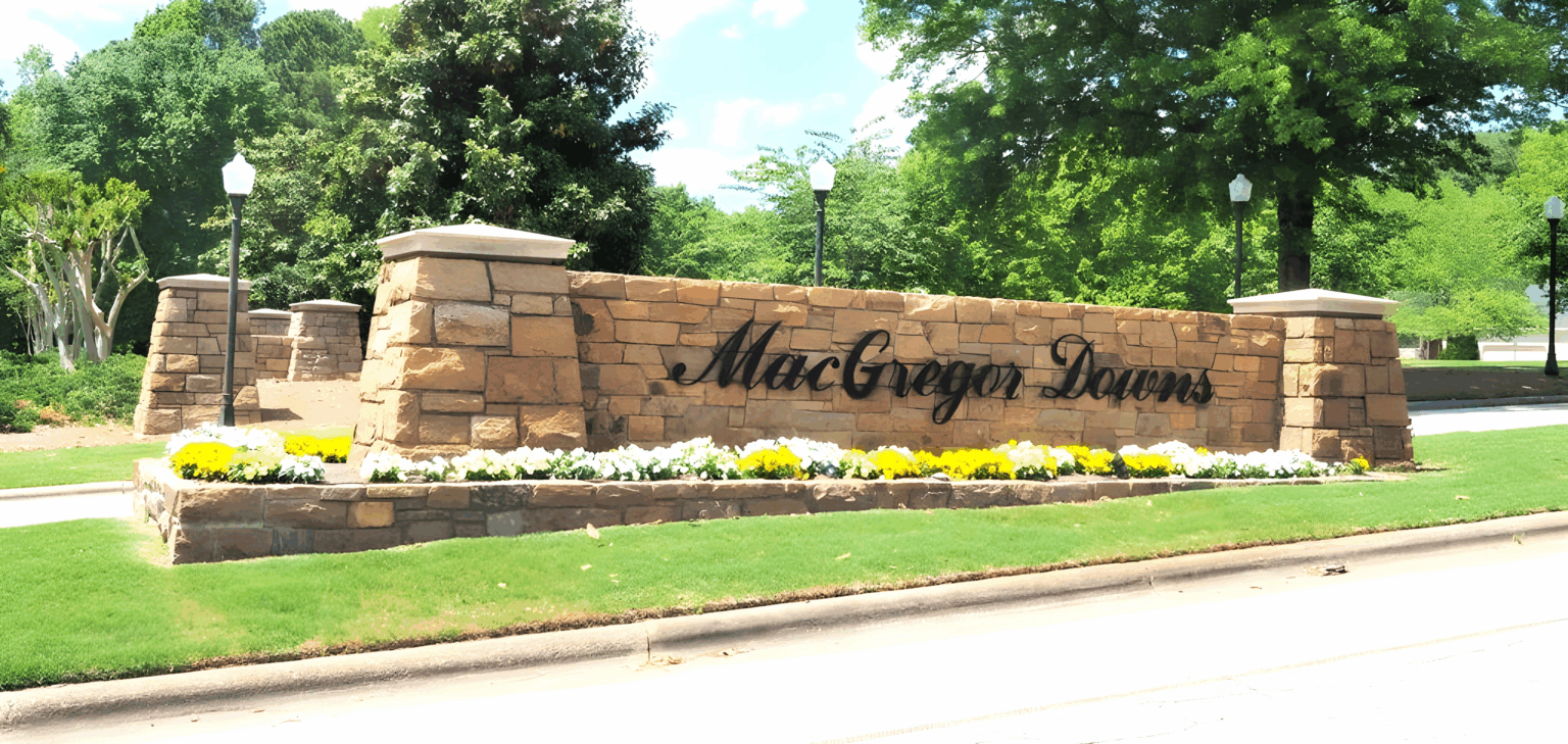 MacGregor Downs neighborhood sign in Cary, NC